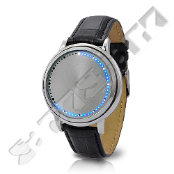  The Abyss Stahl - Japanische Armbanduhr mit blauem LED Touchscreen 