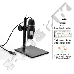  USB Digital Microscope - 500x Zoom, 8 LEDs, Height Adjustable Stand 
