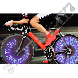  LED Speichen-Leuchte für Fahrräder, mit blauen LEDs zum Darstellen beliebiger Laufschriften 